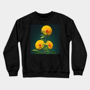 Closeup of Fantasy Mimosa Flowers - Yellow and Orange Flower Crewneck Sweatshirt